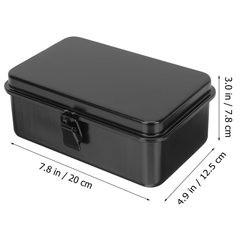 GANAZONO Small Tool Box 7.87X4.92X3.07In Portable Metal Toolbox Organizer with Buckle Compact Tool Storage Case for Home Garage Workshop