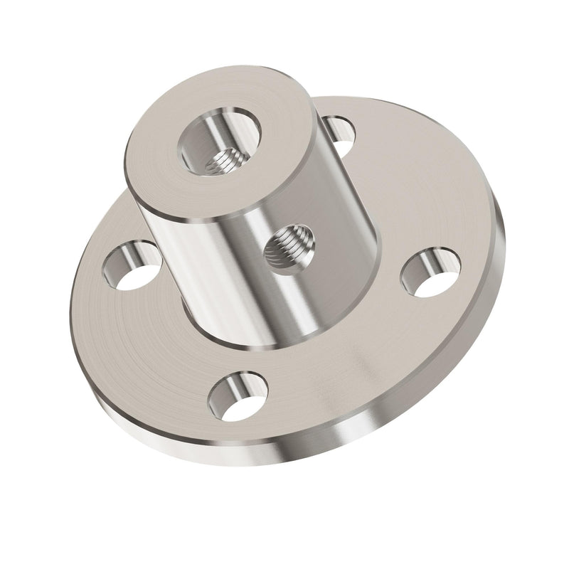 6.35mm(1/4 in) Flange Shaft Coupling, Rigid Coupling Motors Guide Support Coupler, High Hardness Connector Flanged Mount for DIY RC Model Motors Coupler with Set Screws & Wrench 6.35mm id-10mm od