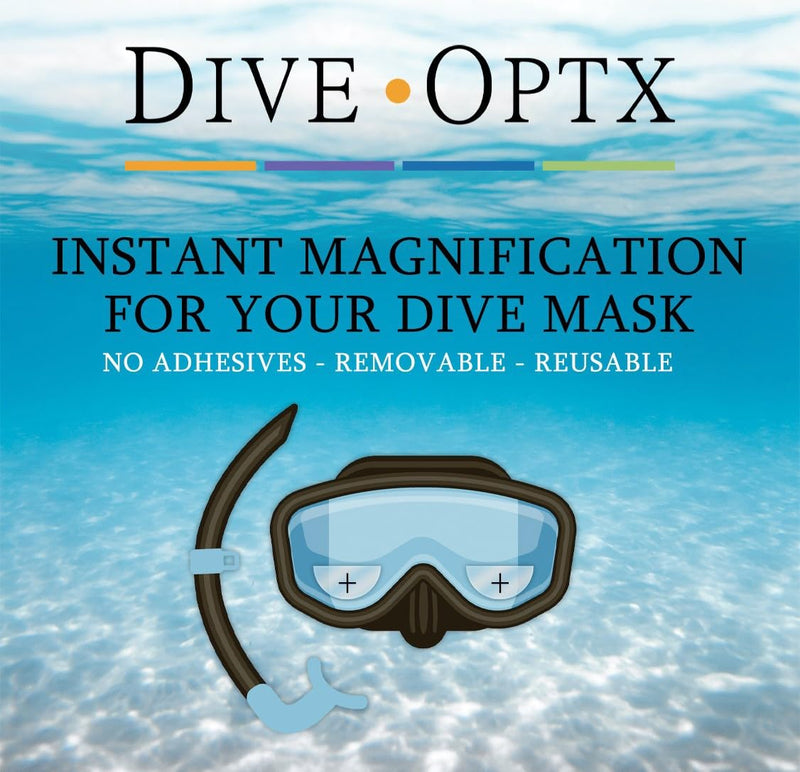 Calabria Hydrotac Dive OPTX 20/20 Stick On Bifocal Lenses Used for Scuba Masks/Diving Goggles Magnifying Bi-Focal Stickers Clear - 1 Pack (1 Pair - 2 Lenses) 2.5 x
