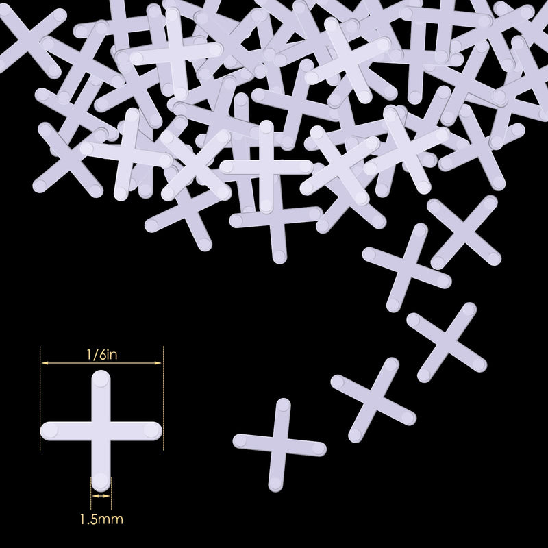 500 Pieces Wide Tile Spacers Tiles Leveler Spacers Replaceable Tile Levelers Wall Floor Cross Spacers for Ceramic Tile and Stone Installation (1/16 Inch) 1/16 Inch