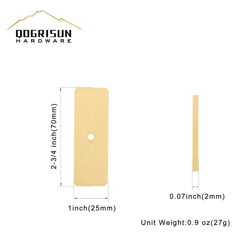 QOGRISUN 10-Pack Solid Brass Cabinet Knobs Back Plates, Rectangle Cabinet Pulls BackPlates,2.75-Inch Total Length, Cabinet Hardware, Brushed Brass Finish 2-3/4-Inch Length Rectangle