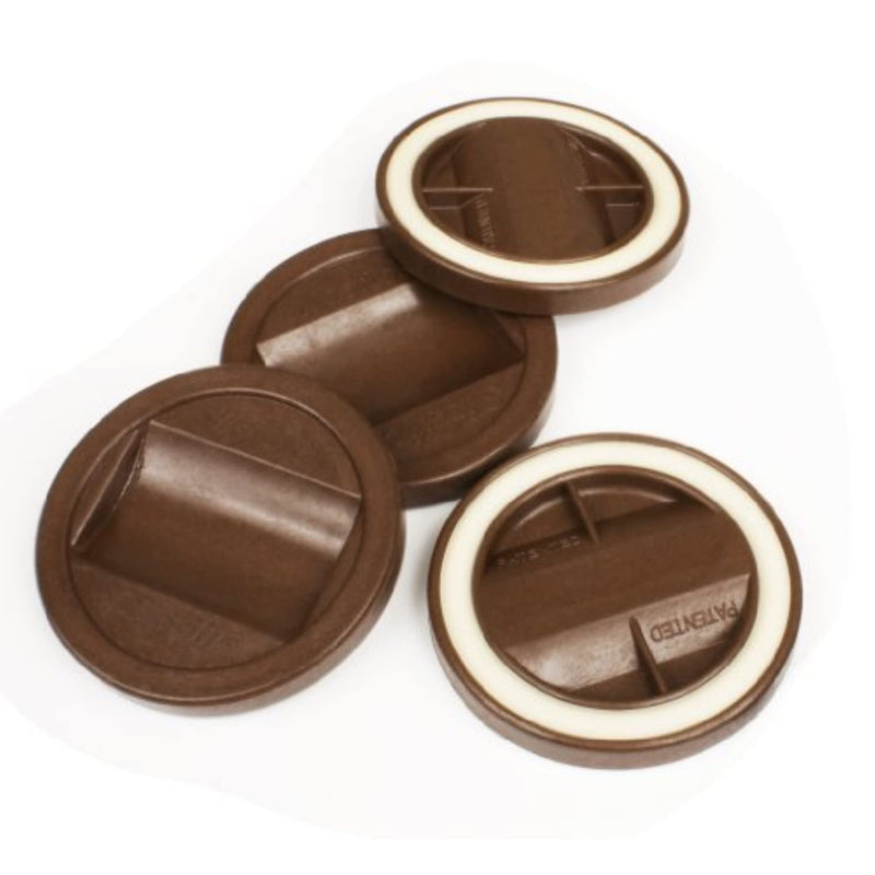 Slipstick CB845 3-1/4 Inch Bed Roller / Furniture Wheel Gripper Caster Cups (Set of 4) Chocolate Brown Color,Large
