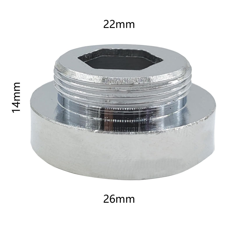 Faucet Aerator Adapter - 1 inch Female to 55/64 inch Male Adapter, Chrome Brass Sink Adapter, for Kitchen and Bathroom Faucet Adapter Kit Connection (F26-M22) F26-M22 Brass Chrome
