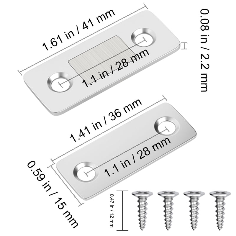 Cabinet Magnetic Catch Jiayi 4 Pack Ultra Thin Cabinet Door Magnetic Catch for Drawer Magnets Adhesive Cabinet Latch Magnetic Closures for Kitchen Closet Door Closing Magnetic Door Catch Closer Silver