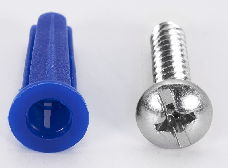 CONFAST® #10-12 Plastic Conical Blue Bantam Drywall Wall Anchor Kit PAK1012, Includes (100) Anchors, (100) Screws and (1) Drill bit (201 Pieces) #10 #12