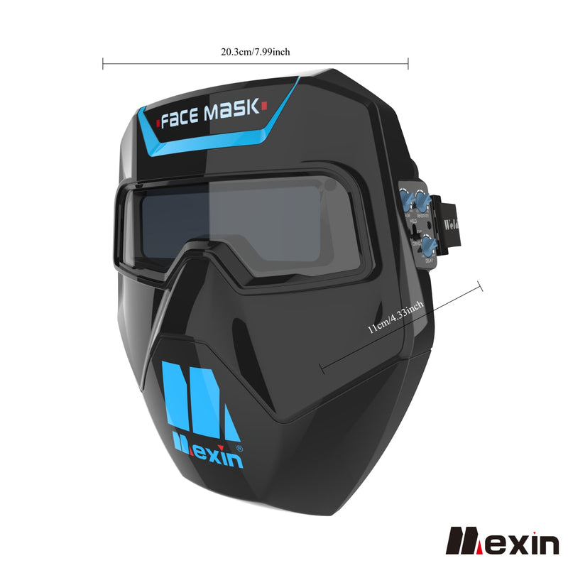 Tekware 2-in-1 Auto Darkening Welding Goggles with Face Shield, True Color 1/1/1/2 Lens, DIN 5-9/9-13 Solar Welding Mask for TIG MIG ARC Grinding
