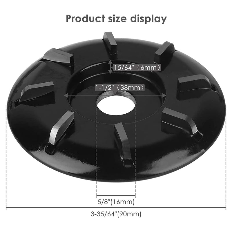 Hoof Trimming Disc for Angle Grinder - 6/8 Teeth Tungsten Steel Blade, Professional Electric Hoof Repair Tool & Wood Carving Disc for Horses, Goats, Cattle, Woodworking(Black 8 Teeth) Black 8 Teeth