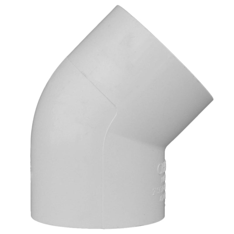 CHARLOTTE PIPE 2 SCH 40/45 DEGREE ELL SXS PRESSURE (1 Unit Piece) 2 Inch ( EACH qty: 1 ) White