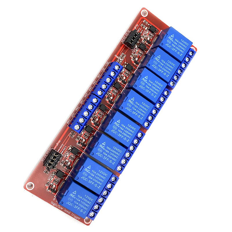 FainWan 12V 8 Channel Relay Module with OPTO-Isolated High and Low Level Trigger 8 Ways Relay Switch Module Compatible with Ar-duino