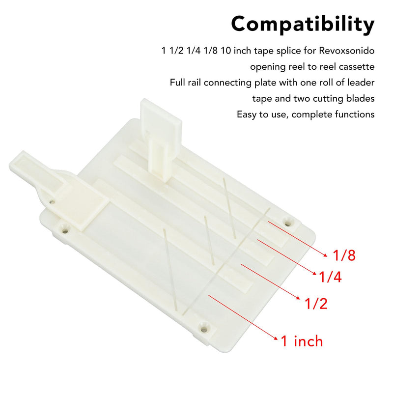 1/4 10 Inch Tape Splicing Set, Open Reel Tape Splicing Block for 1 & 1/2 & 1/4 & 1/8, Open Reel Audio Splicing Kit with Splicing Tape and Leader Tape for Revoxsonido
