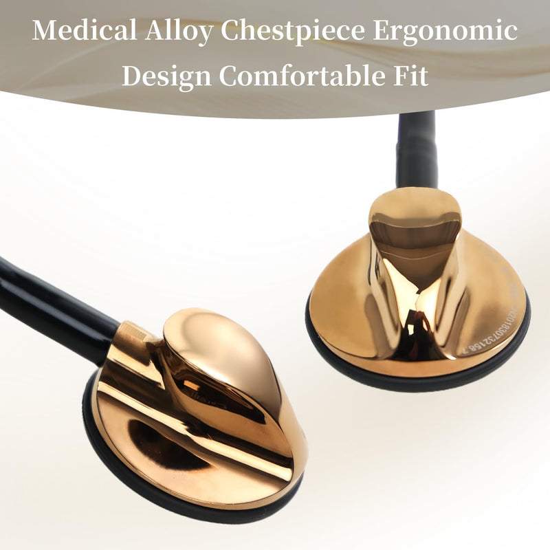 MaiWieel-Master Stethoscope Single Head Stethoscope,Tunable Diaphragm,Estetoscopio for Nurses, Doctors, Paramedics, Students,Home Medical,Rose Gold Chestpiece (Rose Gold) Rose Gold