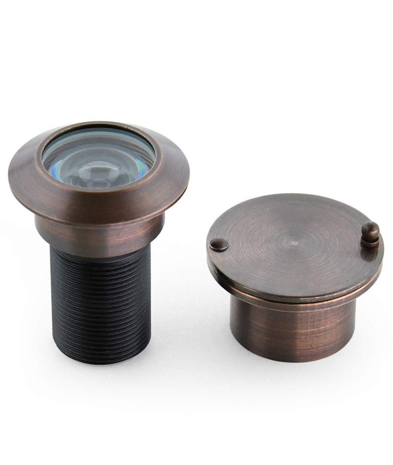 Earl Diamond - Solid Brass Door Viewer Peephole, 220-Degree Security Peephole with Heavy Duty Rotating Privacy Cover for 1-21/32" to 2-1/8" Doors for Home Office Hotel - Oil Rubbed Bronze Finish Brushed Oil Rubbed Bronze