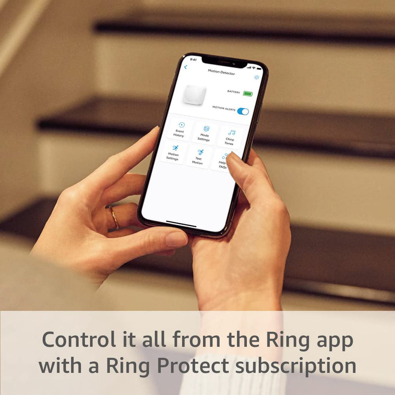 Ring Alarm Motion Detector 2-Pack (White) | Pet-Friendly Security with Adjustable Settings | 90° Coverage & 25ft Range | Easy Installation | Base Station Required 2 Pack