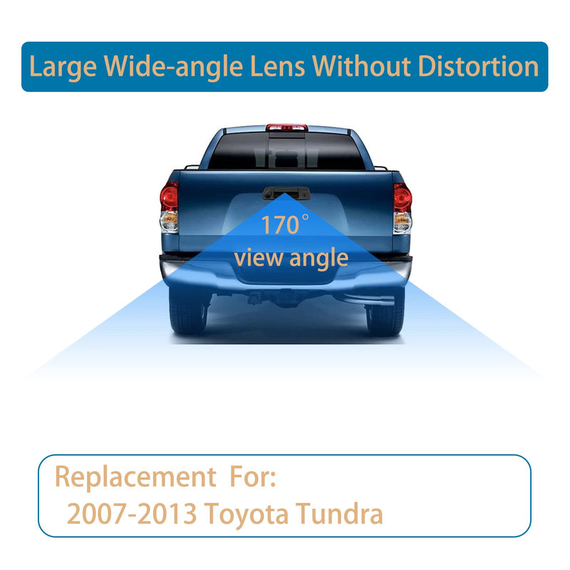 Gledewen Backup Camera Tailgate Handle, Compatible with Toyota Tundra 2007-2013, with Key-Hole,with 170°Rear Viewing Angle, Waterproof, Rear View Camera, Back up Camera, Reverse Camera Black