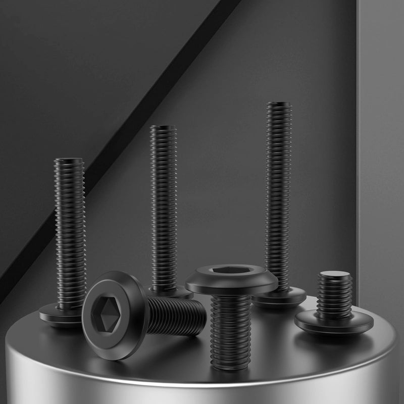 M6 x 45mm 30Pcs Flat Head Hex Socket Cap Screws Bolts,304 Stainless Steel 18-8 Bolts,Full Thread,Hex Drive,Furniture,Bed,Chair Repairs,Black Zinc Plated(with Hex Spanner) M6 x 45mm Black