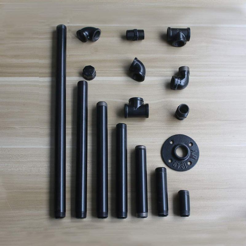 GeilSpace 6 Pack 3/4" × 36" Pre-Cut Black Metal Pipe, Industrial Steel Fits Standard Three Quarters Inch Black Threaded Pipes and Fittings - Vintage DIY Industrial Shelving (3/4" × 36", Black) 3/4" × 36"