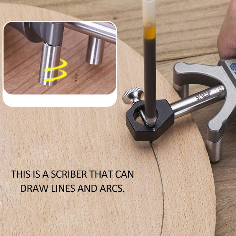 Wheel Marking Gauge, Wood Scribe Tool Woodworking Tool Set 180 MM Sliding Mark Scraper Adjustable Precision Linear Arc Dual-purpose Scriber Parallel Line Drawing Tool