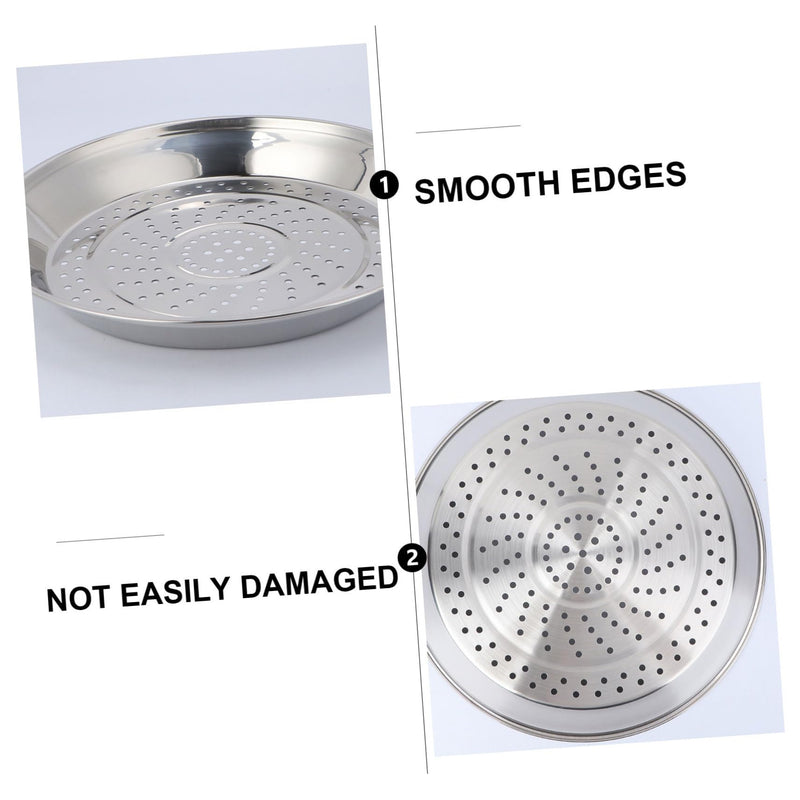 Cabilock 12.20 Inch Stainless Steel Steamer Rack with Holes Thick Food Steaming Tray for Wok Cooking Vegetables Fish Dumplings Kitchen Steamer Basket 30cm