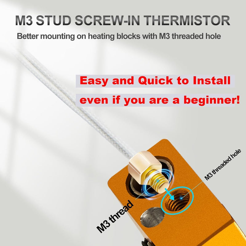 5Aplusreprap Ender 3 Hotend Upgrade: M3 Stud Thermistor,Fast Replaced, Compatible for Creality Ender 3 V2/Pro,CR-10 J-Head Hotend Replacement, Assembled Extruder 3D Printer Hot end Kit 24V 40W Red Set A