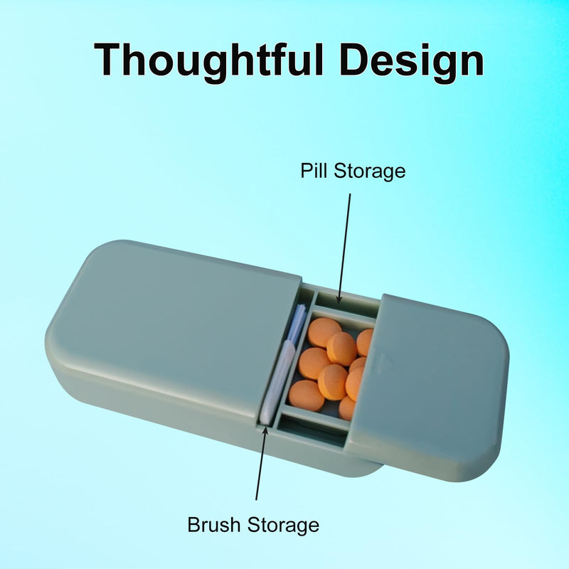 Pill Cutter for Cutting Multiple Pills, Pill Cutter for Large, Small and Tiny Pills 1/2 1/3 1/4, with Centering Device, Crusher, Brush and Storage Box 1/3 Green