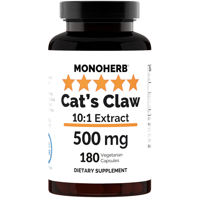 Cat’s Claw 10:1 Extract - 500 mg per Capsule - 180 Capsules - 180 Servings