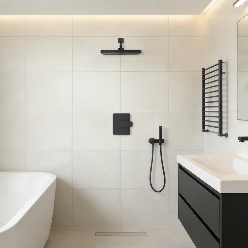 Replacement for Delta 13/14 Series Shower Faucet Set,Shower Handle Set Compatible with RP46074,Fits R10000 Series Valves(Cartridge and Valve Not Included),Black Black