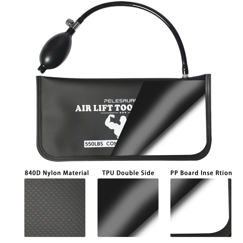Air Wedge Bag 2pcs, Inflatable Air Shim with Pry Bars, Commercial Grade Air Wedge Pump Kit 001