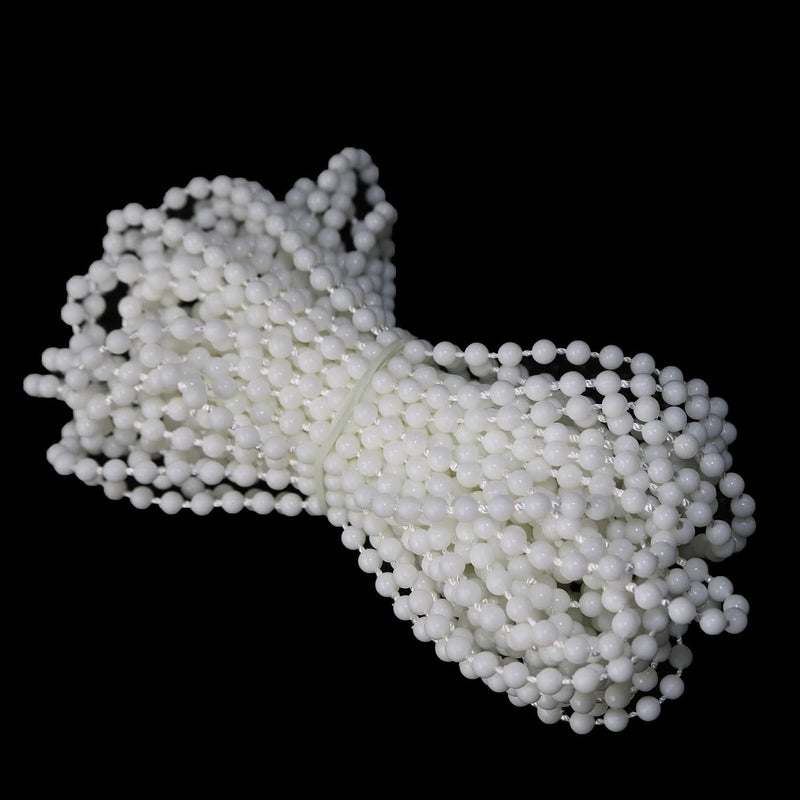 MEETOOT Blinds Pull Bead Chain Repairer Kit 10 Meter 10.94 Yards Plastic Roller Blind Roman Vertical Shade Beaded Chain Pull Cord Window Curtain Beads Rope with 10pcs Connectors, White - NewNest Australia
