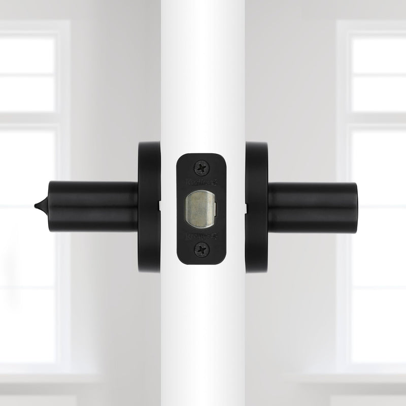 Kwikset Milan Entry Door Handle with Lock and Key, Secure Keyed Reversible Lever Exterior, Doorlock, For Front Entrance and Bedrooms, Matte Black, Pick Resistant Smartkey Rekey Security Keyed Entry