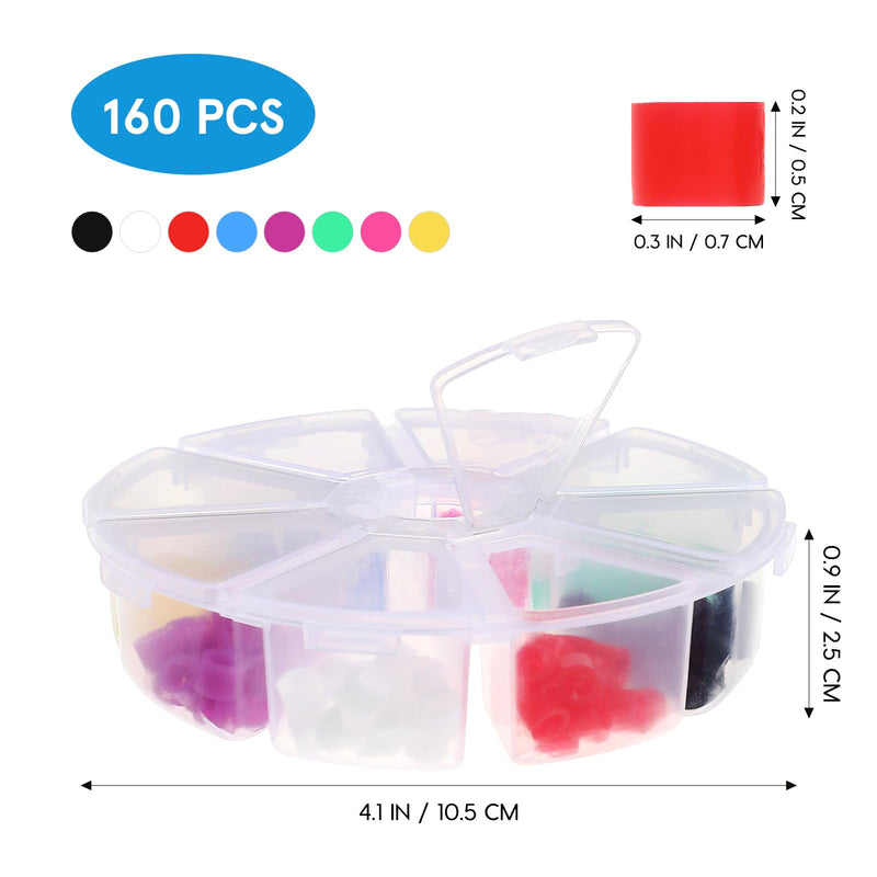 Healifty 160pcs Silicone Dental Code Rings Instrument Color Code Rings 4x6x5mm