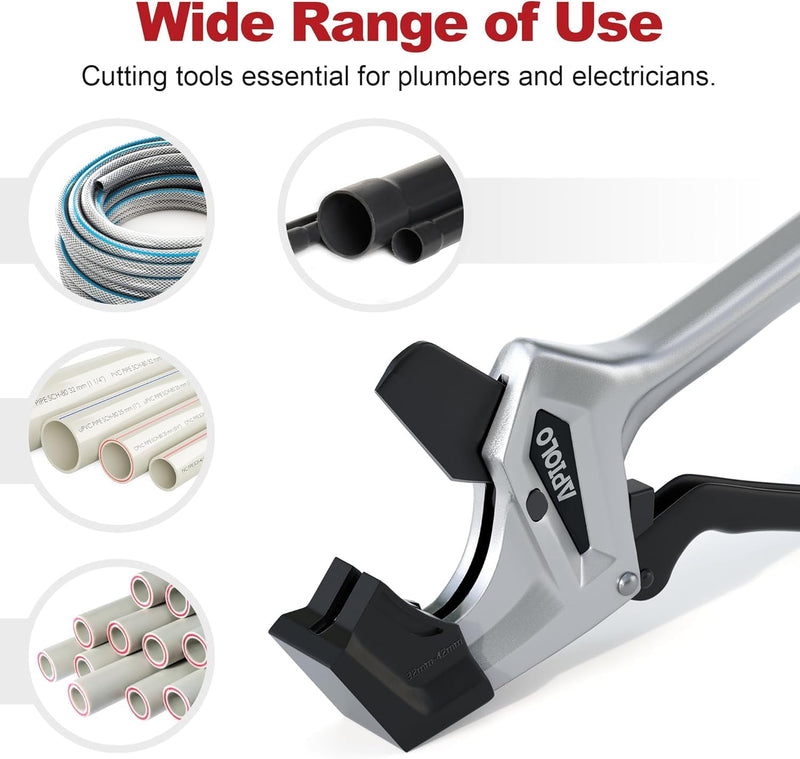 PVC Pipe Cutter - 2 Inch Heavy Duty, SK5 Manganese Steel Blade, Aluminum Body, One-Click Blade Replacement, 2 Free Spare Blades | High Value, Low Price 2 lnch