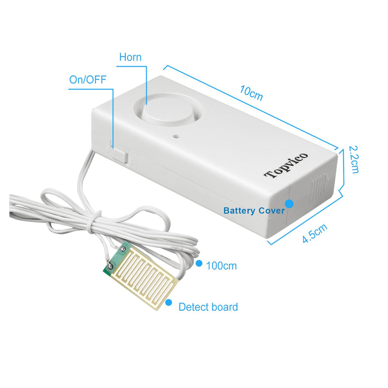 Topvico Water Alarms for Basements, Heater Leak Detector, Sump Pump Overflow RV Moisture Flood Sensor, 120dB Work Alone Battery Operated 3 Packs 3 Sensor