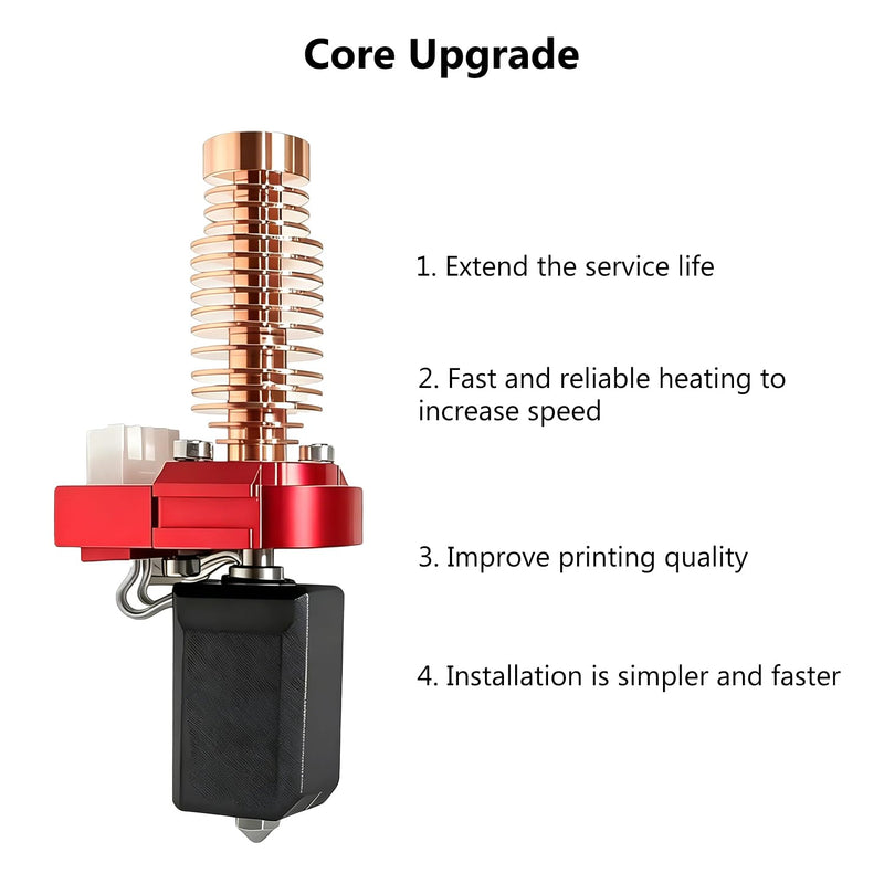 2PCS Upgraded AD5M Ceramic Hotend 0.4MM for 3D Printer FLASHFORGE Adventurer 5M/Adventurer 5M Pro, Extruder Print Head Kit with Heatsink Heater Cartridge Thermistor and 0.4mm Hardened Steel Nozzle