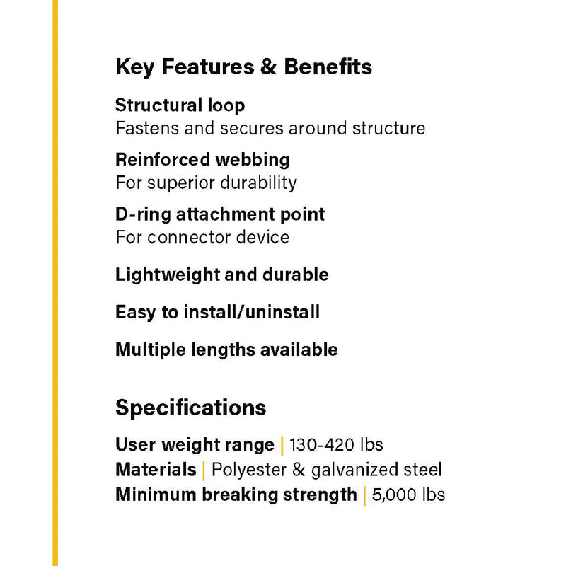 Guardian Fall Protection 10787 Premium 6-Foot Cross-Arm Straps with Large and Small D-Rings 6 ft