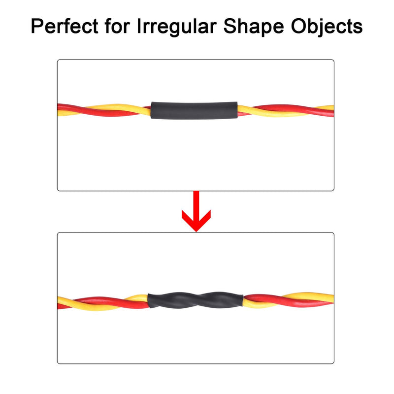 XHF UL 1/2 Inch 10Ft 3:1 Waterproof Heat Shrink Tubing Roll Marine Grade Adhesive Lined Heat Shrink Tube, Insulation Sealing Oil-Proof Wear-Resistant Black (12.7mm(1/2"))-10ft