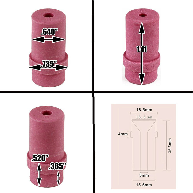 4pcs Ceramic Sandblaster Nozzle Tips,Abrasive Sand Blaster Blasting 4.5mm,5mm,6mm and 7mm Inner Diameter (Pack of 4) 4.5/5/6/7mm
