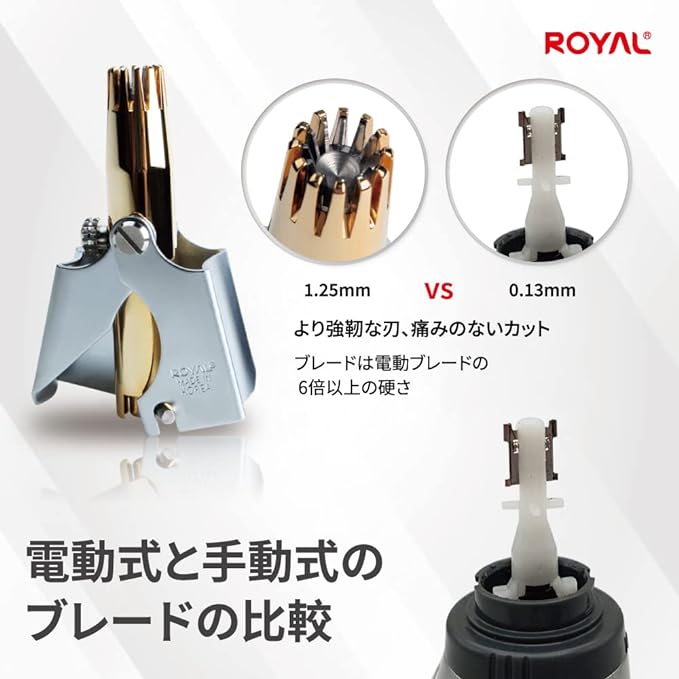 Royal Gold Nose Hair Cutter for Men "Golden Birdy" Allergy Free Manual No Batteries Waterproof Pain Free 12 3D Blades Patented Mechanism ET-4PG - NewNest Australia