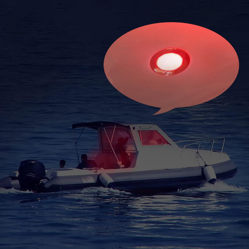 LED Marine Boat Courtesy Lights with RGBW Waterproof Stainless Steel Flush Mounting 12 Volts One Piece 2.76 Inches
