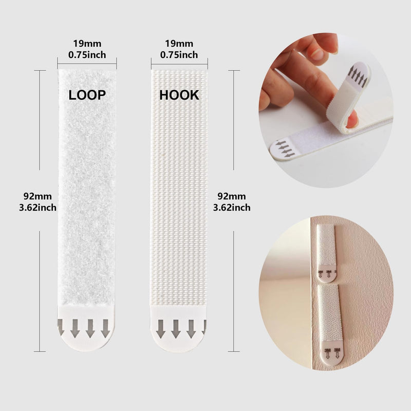 Picture Hanging Strips Heavy Duty, 24 Pairs (48 Strips) Picture Hanging Strips, Use to Hang Picture Frames and Christmas Hooks for Hanging Pictures, No Damage, Hang Pictures on The Wall Without Nails