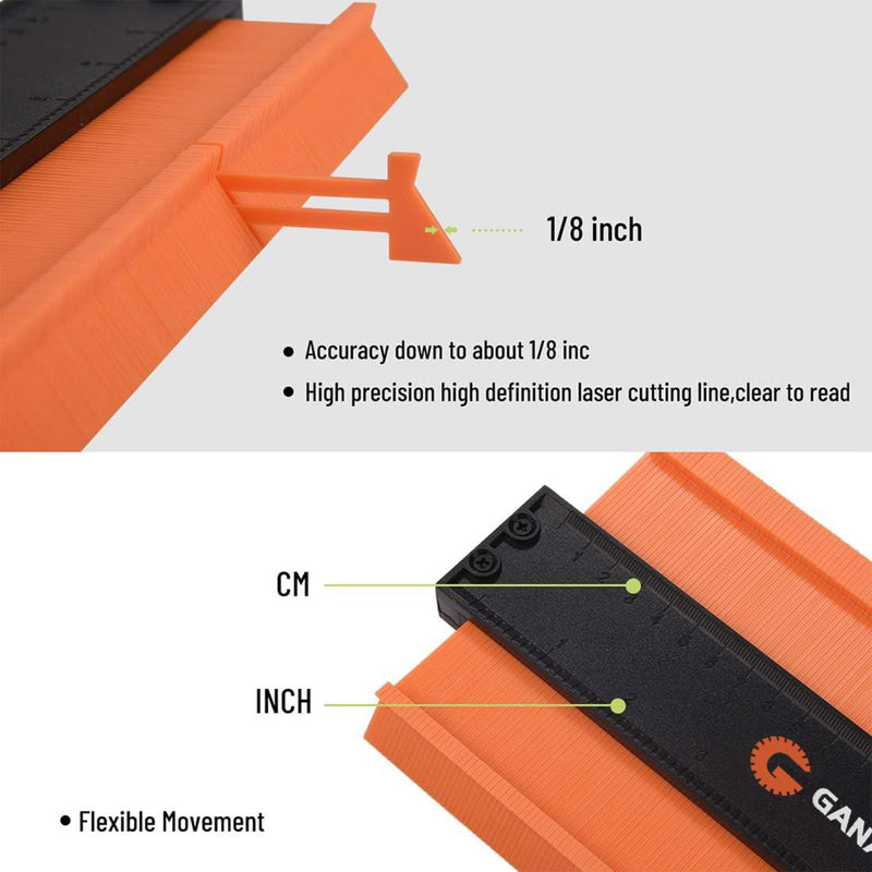 Contour Gauge with Lock|10+5 Inch Construction Rulers Measure Tool for Corners and Contoured, Handyman DIY Woodworking Tools, Construction Carpenter Tools, Super Contour Duplicator for Men Husband Dad - NewNest Australia