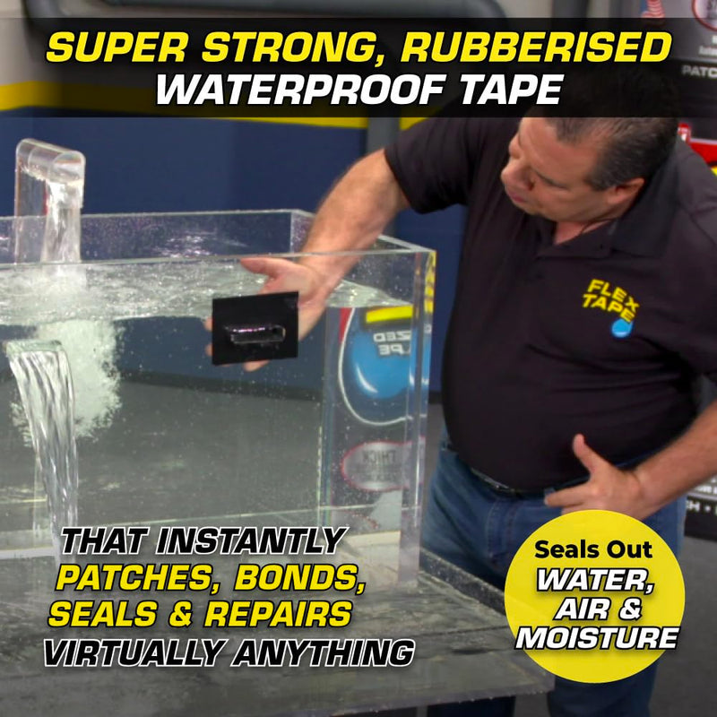 Flex Tape Strong Rubberized Waterproof Tape, White, 4 in x 25 ft, 1-Pack