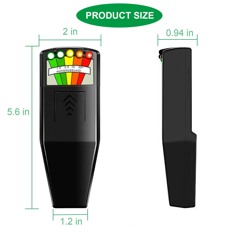EMF Meter - 5 LED Magnetic Field Detector & Ghost Hunting Tester for Home, Office, Outdoor Inspections