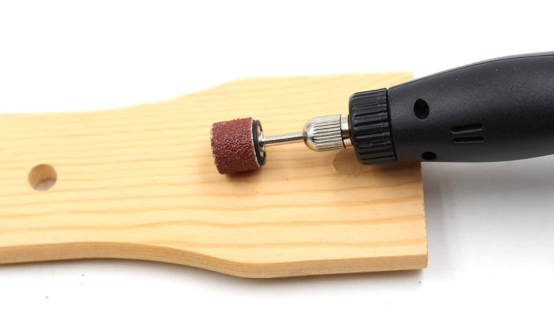 100 Pics Dia 1/2" Sanding Drum Sleeves Set Sand Bands with 2 Mandrel for Pet Dog Nail Grinder Heads Rotary Tool Bits Jewelry Light Polishing Abrasive Tools, Grit 80