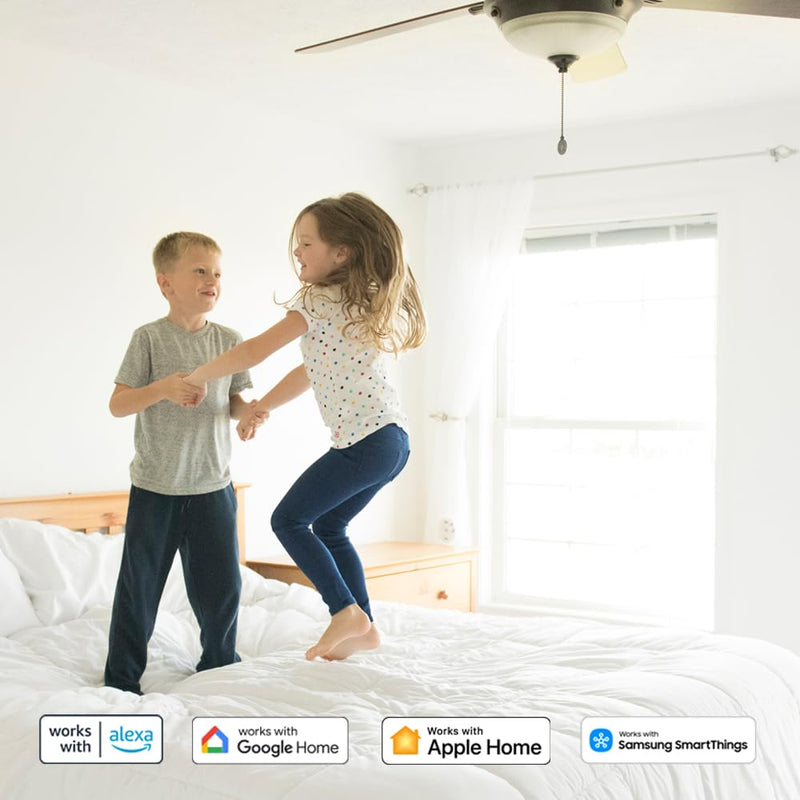 Leviton Decora Smart Fan Speed Controller, Wi-Fi 2nd Gen, Neutral Wire Required, Works with My Leviton, Alexa, Google Assistant, Apple Home/Siri & Wired or Wire-Free 3-Way, D24SF-1RW, White - NewNest Australia