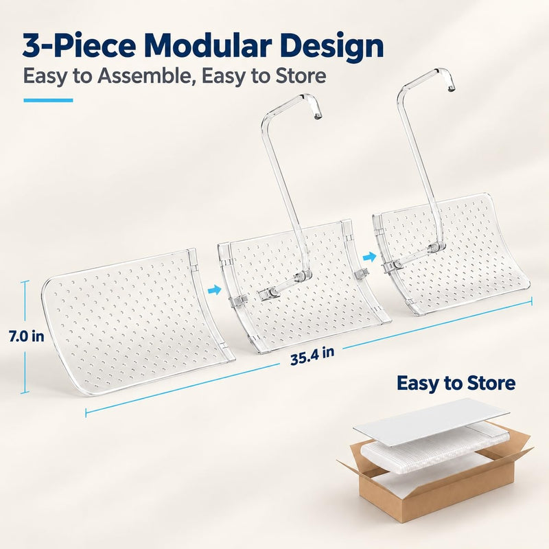 Air Conditioner Deflector, Mini Split Air Deflector Adjustable Anti Direct Blowing, ABS AC Deflector No Drill Modular for 28-40in Wall Mounted AC Bedroom Office Home Clear chochoyah Clear White