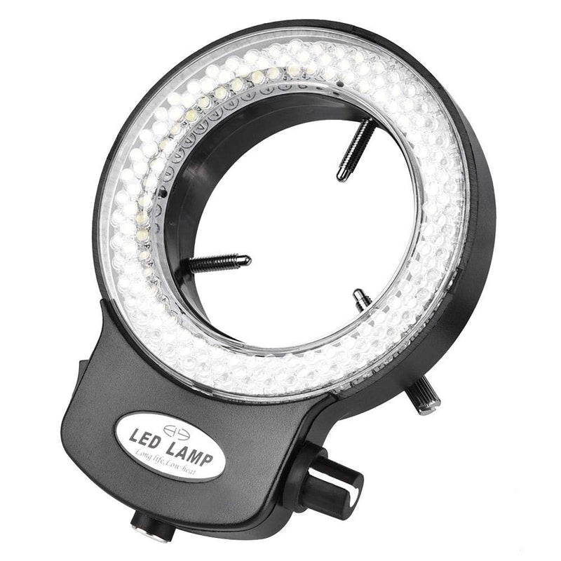 Akozon Microscope LED Light, Microscope Camera 144 LED Beads Light Source Brightness Adjustable Ring Lamp for Stereo Microscope & Camera (Black)