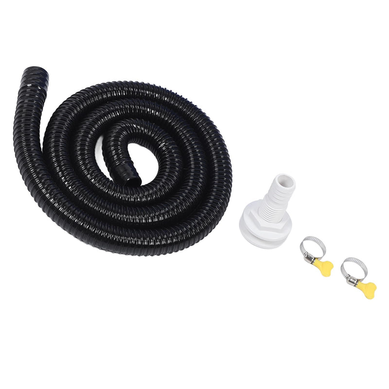 Bilge Pump Installation Kit Black 11/8in Leak Proof Easy Installation Bilge Pump Hose, ABS and Rubber Material, 2m Flexible Corrugated Hose for Bilge Pumps with 11/8 Inch