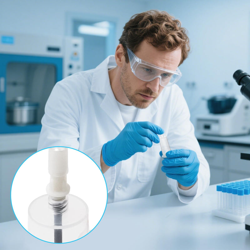 100 Pack Luer Lock Adapters, Transparent Needle Holder Connectors | Luer-compatible transparent connectors designed for laboratory sample handling and industrial workflows.