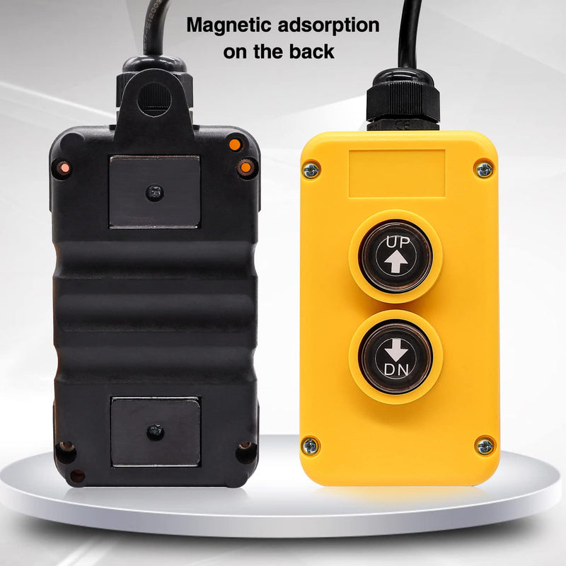 Taiss 4 Wire Dump Trailer Remote Control Switch 12V DC Dump Trailer Controller,Industrial Pushbutton Switches Up Down Control Switch for Truck Lift Unloading Trailer Tipper F-G018-4W