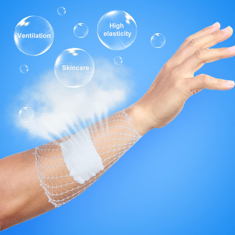 Tubular Bandage Elastic Net Wound Dressing Elastic Dressing Retainer Tubular Stretch Elastic Gauze Bandage, Size 4 for Palm, Wrist and Forearm #4 (for Palm/ Wrist/ Forearm/ Arm/ Leg/ Foot)